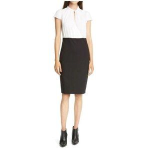 Ted Baker Daylla Pencil Sheath Dress Two Tone Cap Sleeve SZ 2 TED 4 US New